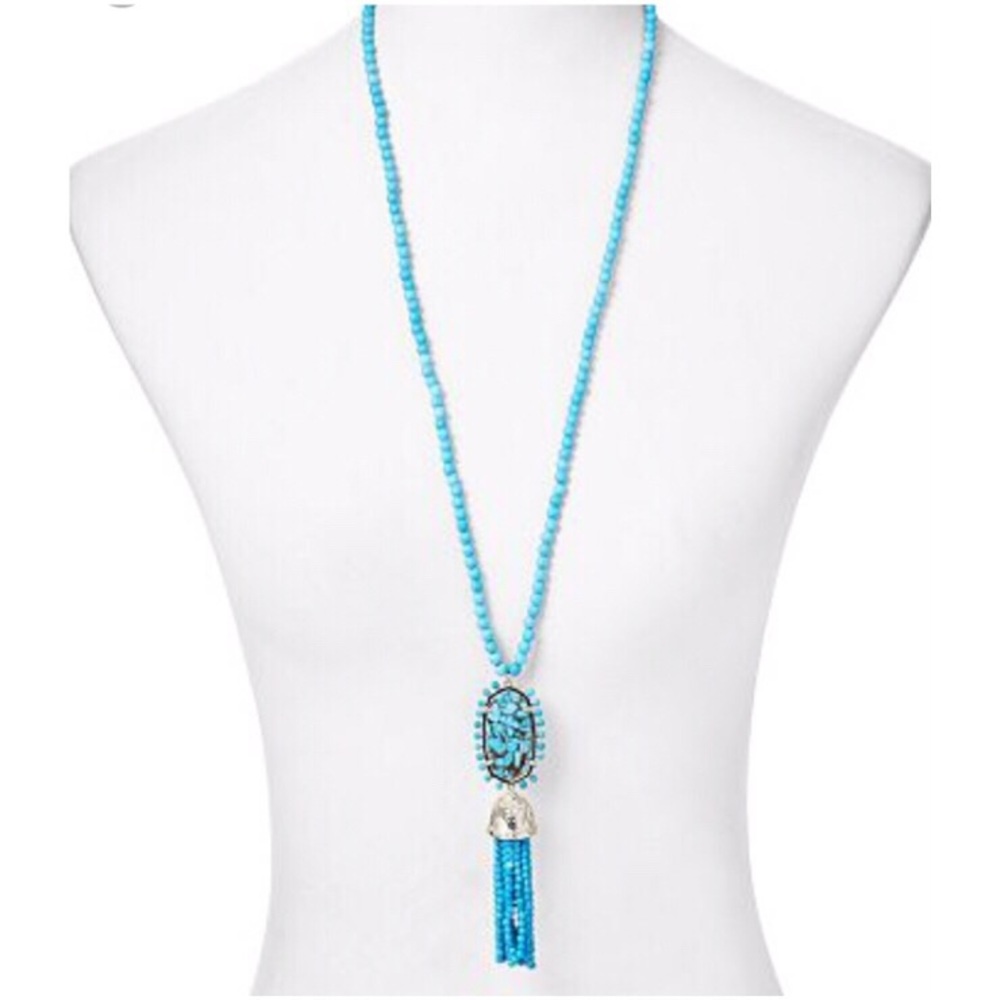 Kendra Scott Tatiana necklace bronze veined turq